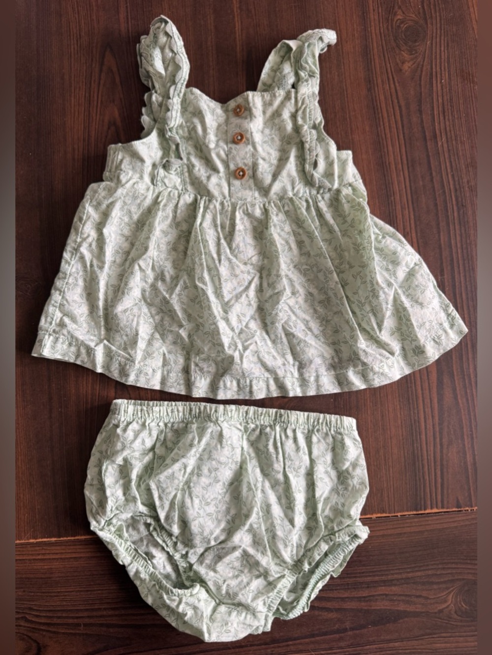 Carter's Mint Green Floral Dress with Matching Bloomers